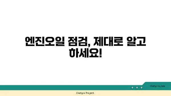 엔진오일 점검의 고급 기술| 차량 관리의 새로운 차원 | 엔진오일, 점검, 관리, 차량 정비, 팁