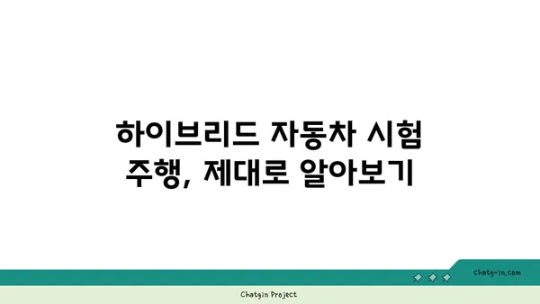 하이브리드 자동차 시험 주행 가이드| 최적의 경험 | 하이브리드, 시승, 주행 팁, 연비, 전기차