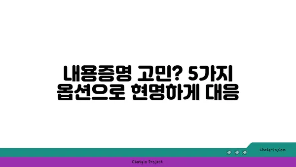 내용증명 대신 선택 가능한 5가지 옵션| 미리 알아보고 대비하세요 | 내용증명 대체, 법적 효력, 증거 확보, 효율적인 방법