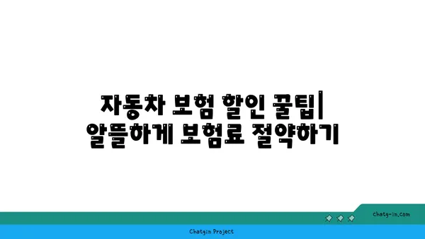 자동차보험료, 나에게 딱 맞는 보험 찾기 | 비교견적, 할인, 보험금 청구, 주의사항