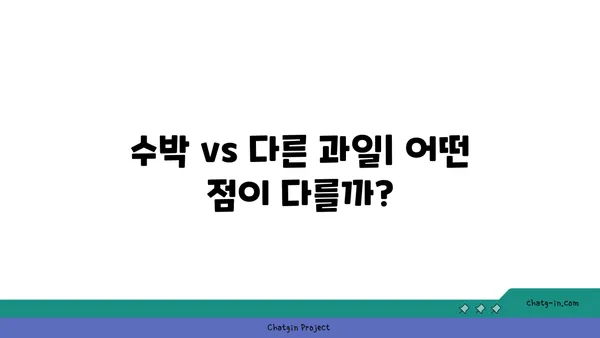 수박 vs 다른 과일| 어떤 점이 다를까요? | 수박 특징, 과일 비교, 영양 정보