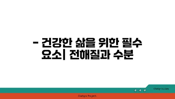 전해질의 중요성| 건강과 운동, 그리고 당신의 삶 | 전해질, 건강, 운동, 영양, 수분