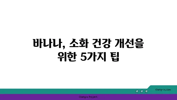 바나나의 놀라운 효능| 소화 건강 개선을 위한 5가지 방법 | 바나나, 소화, 변비, 건강, 식이섬유