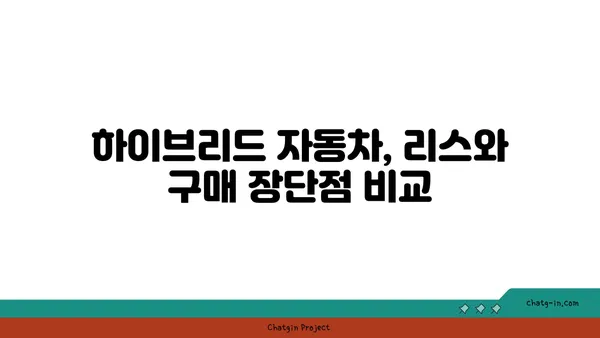 하이브리드 자동차 리스 vs 구매| 나에게 맞는 선택은? | 비용 분석, 장단점 비교, 최적의 결정 가이드