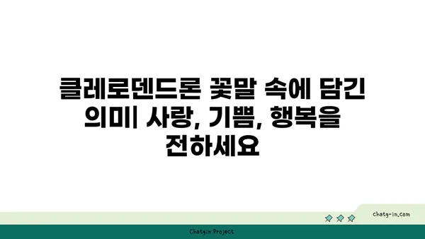 클레로덴드론 종류 및 재배 가이드 | 꽃말, 관리법, 번식,  식물 정보