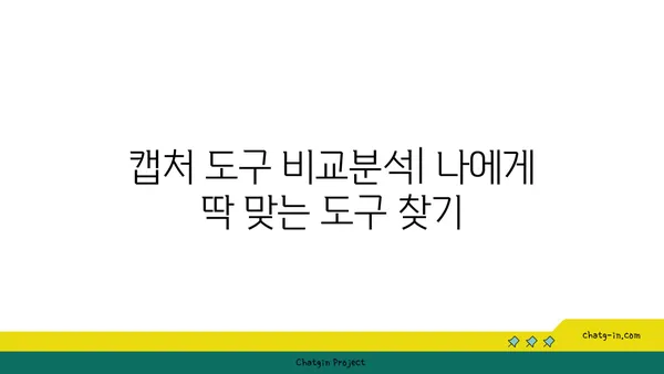 캡처 도구 비교분석| 나에게 딱 맞는 캡처 도구 찾기 | 캡처 프로그램, 스크린샷, 화면 캡처, 이미지 편집, 비교