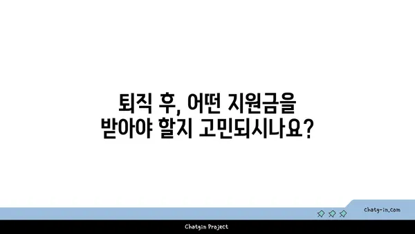 실업급여 vs 기업 퇴직금| 나에게 맞는 지원금은? | 퇴직, 실업, 비교, 지원, 혜택