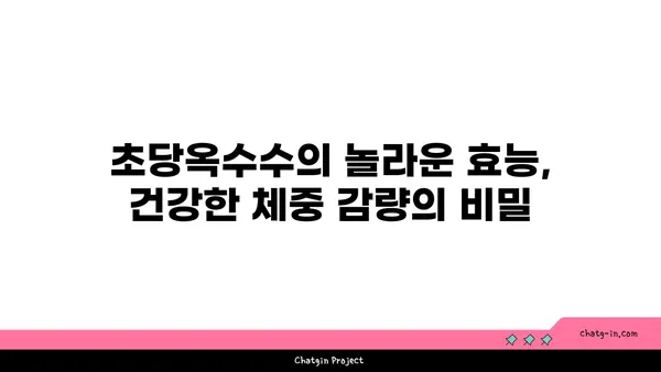 체중 감량 여정에 달콤한 변화를 더하다| 초당옥수수 활용 가이드 | 다이어트, 건강 식단, 옥수수 효능