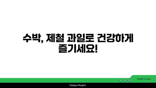 수박 vs 다른 과일| 어떤 점이 다를까요? | 수박 특징, 과일 비교, 영양 정보