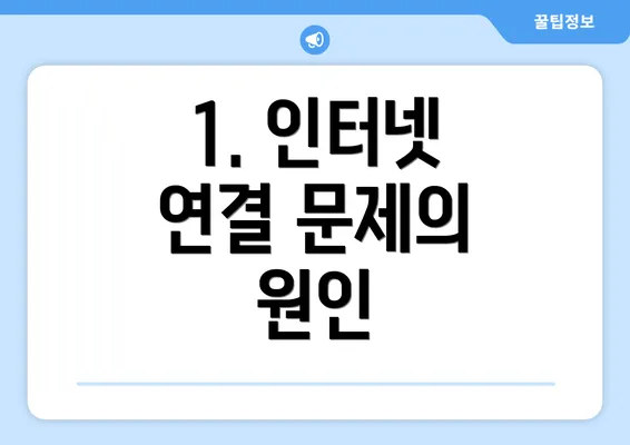 1. 인터넷 연결 문제의 원인