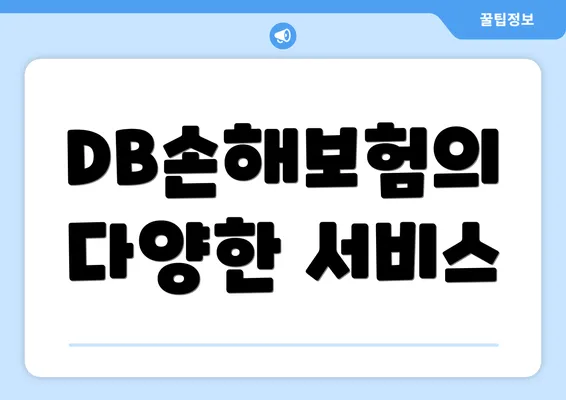 DB손해보험의 다양한 서비스