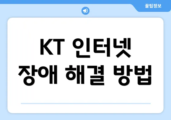 KT 인터넷 장애 해결 방법