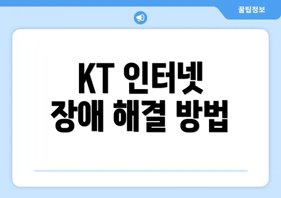 KT 인터넷 장애 해결 방법