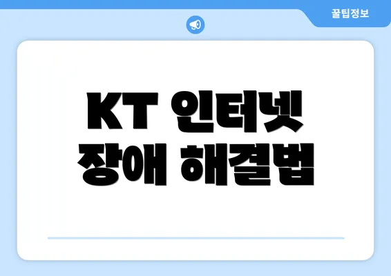 KT 인터넷 장애 해결법