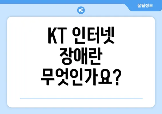 KT 인터넷 장애란 무엇인가요?