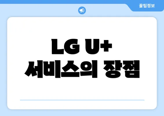 LG U+ 서비스의 장점