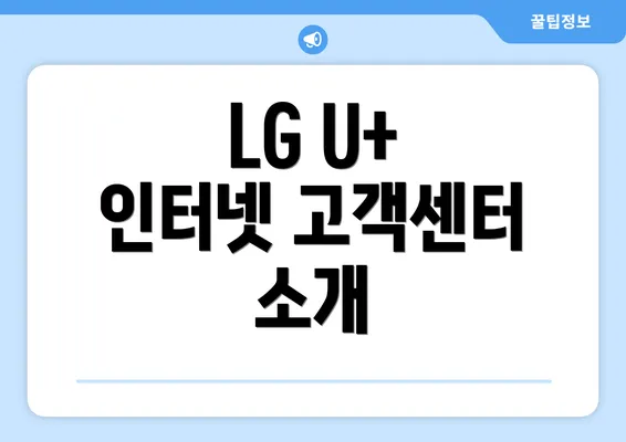 LG U+ 인터넷 고객센터 소개