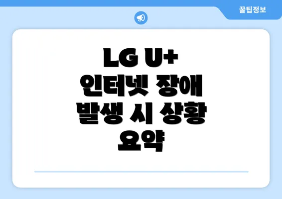 LG U+ 인터넷 장애 발생 시 상황 요약