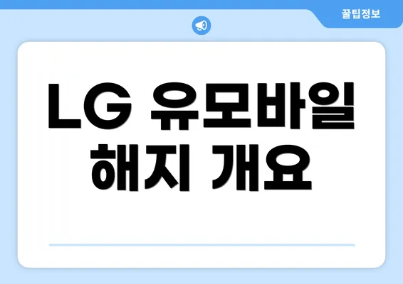 LG 유모바일 해지 개요