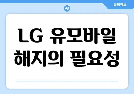 LG 유모바일 해지의 필요성