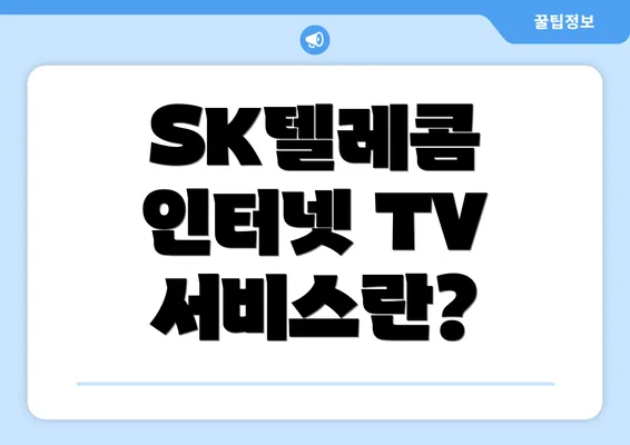 SK텔레콤 인터넷 TV 서비스란?