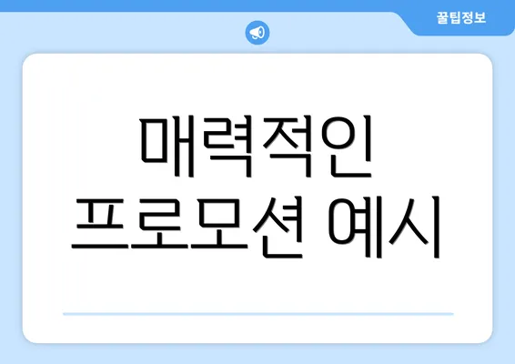 매력적인 프로모션 예시