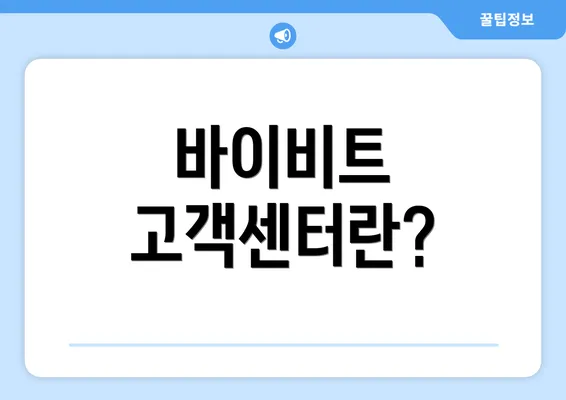 바이비트 고객센터란?