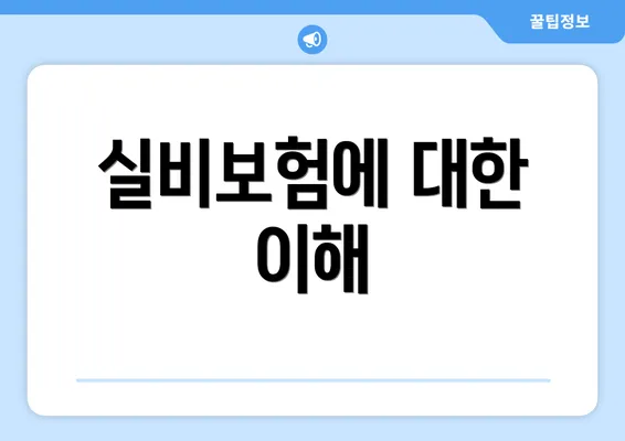 실비보험에 대한 이해