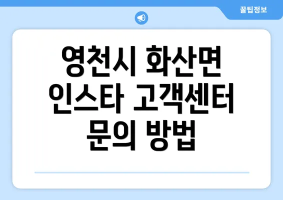 영천시 화산면 인스타 고객센터 문의 방법