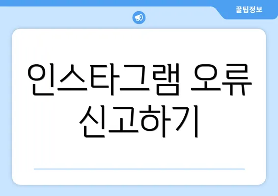 인스타그램 오류 신고하기