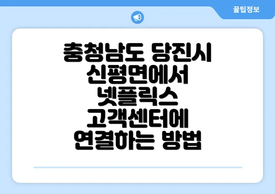 충청남도 당진시 신평면에서 넷플릭스 고객센터에 연결하는 방법