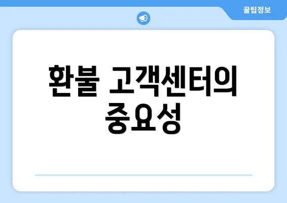 환불 고객센터의 중요성