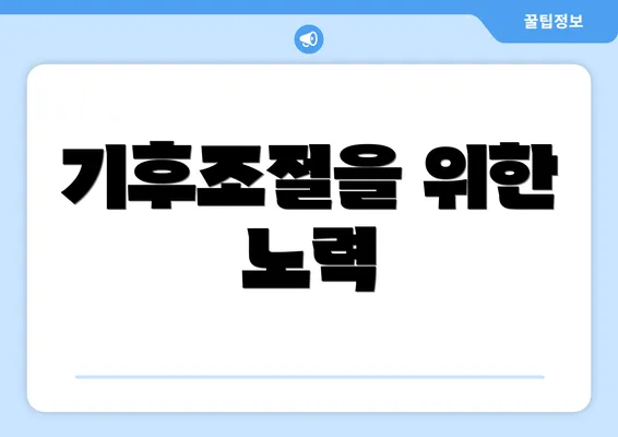 기후조절을 위한 노력
