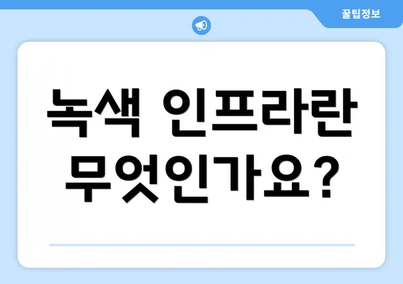 녹색 인프라란 무엇인가요?