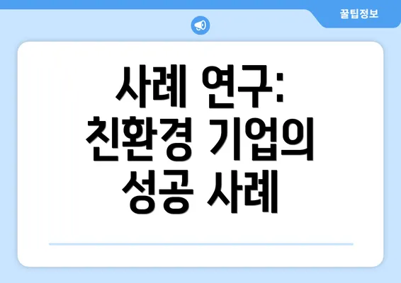 사례 연구: 친환경 기업의 성공 사례
