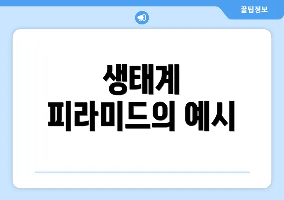 생태계 피라미드의 예시