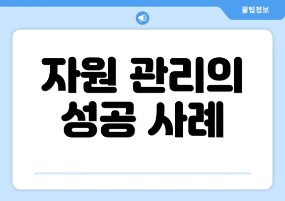 자원 관리의 성공 사례