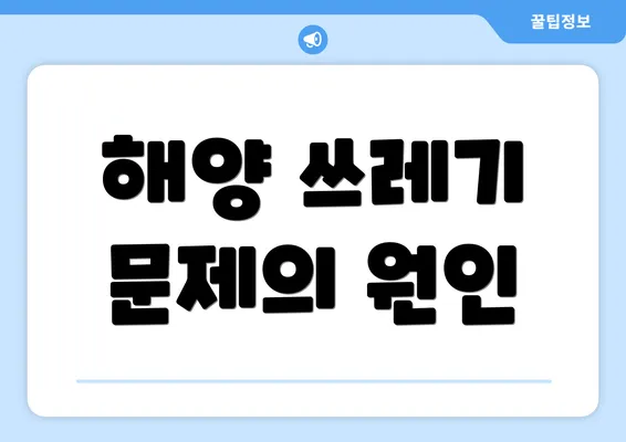 해양 쓰레기 문제의 원인