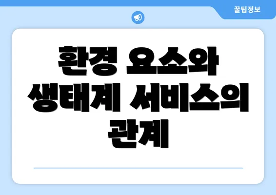 환경 요소와 생태계 서비스의 관계