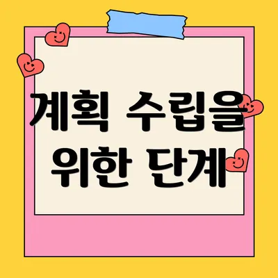 계획 수립을 위한 단계
