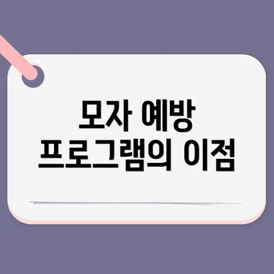 모자 예방 프로그램의 이점