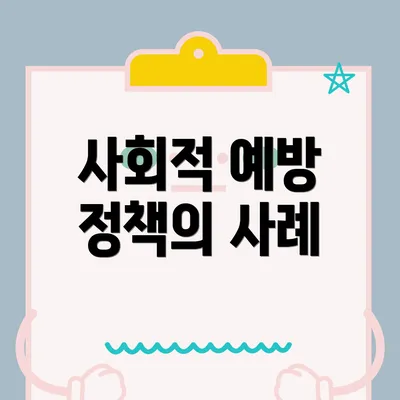 사회적 예방 정책의 사례