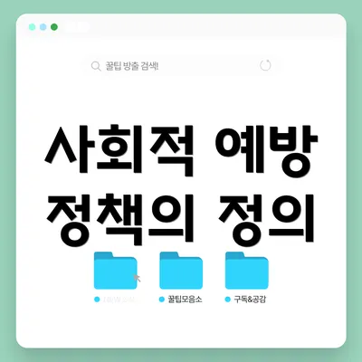 사회적 예방 정책의 정의