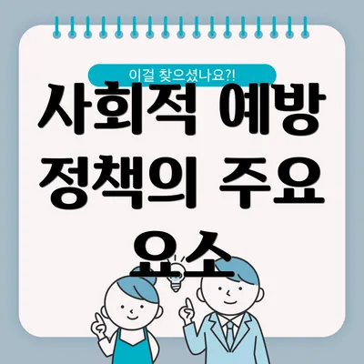 사회적 예방 정책의 주요 요소