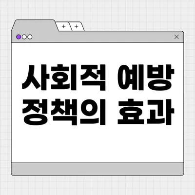사회적 예방 정책의 효과