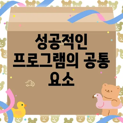 성공적인 프로그램의 공통 요소