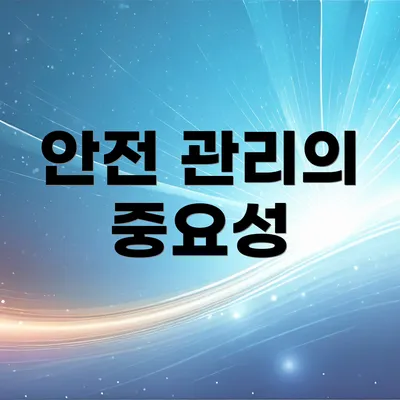 안전 관리의 중요성