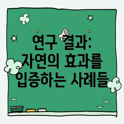 연구 결과: 자연의 효과를 입증하는 사례들