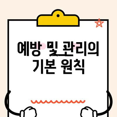 예방 및 관리의 기본 원칙