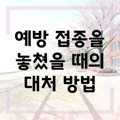 예방 접종을 놓쳤을 때의 대처 방법
